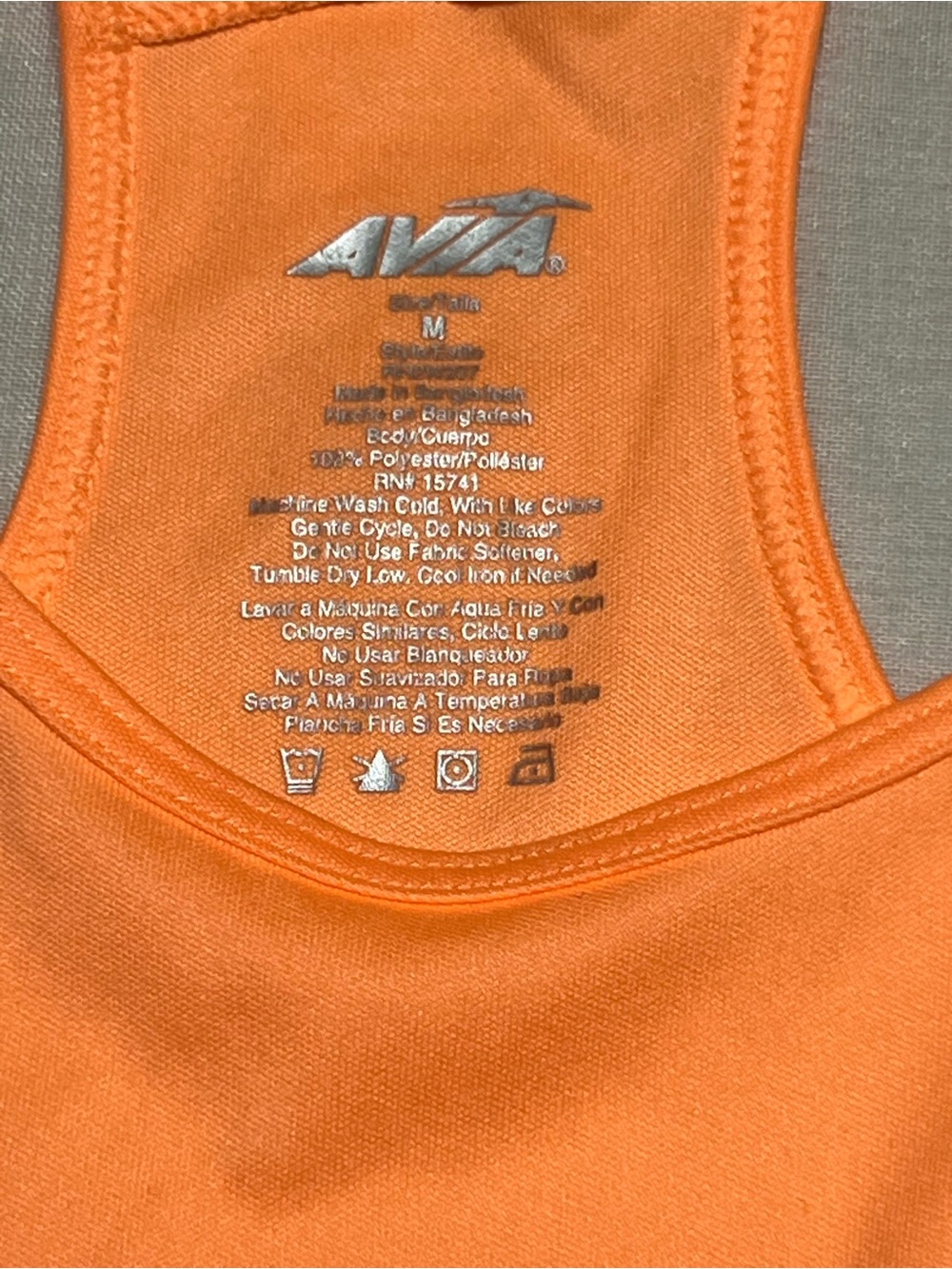 Reebok Women’s Orange Performance Racerback Tank 62.5 - Picture 3 of 5